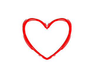red heart on white background