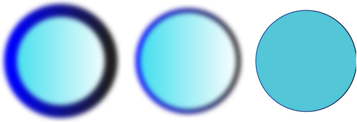 Gradiant Blue Neon Circle with Laser Glow and Futuristic Light Impulses – Isolated Tech Ring on Transparent Background