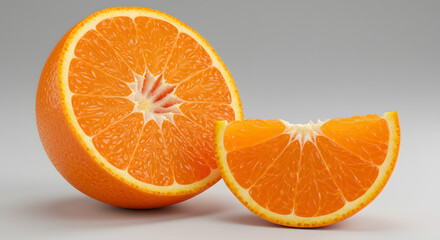 Fresh Orange Slices: Close-up of Citrus Fruit, Healthy Food Concept fruit