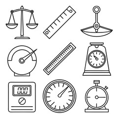 vector scale icons set