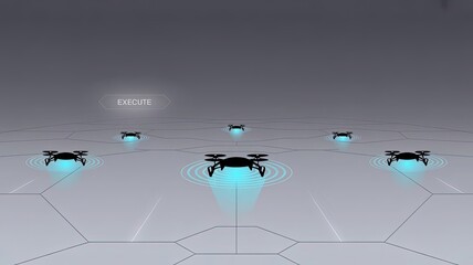 Drone Swarm Technology: A futuristic image showcasing a swarm of drones in a coordinated formation, demonstrating advanced technology and potential applications.