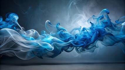 Fototapeta premium Abstract Blue and White Swirling Smoke Design, Ideal for Backgrounds and Decorative Purposes