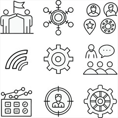 set of business icons , ai generator