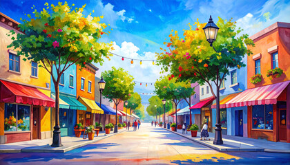 Obraz premium colorful town in the city