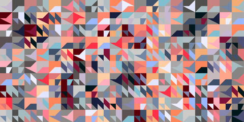  Colorful geometric mosaic with angular triangle shapes