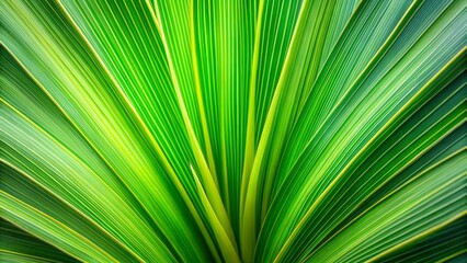 Vibrant Green Tropical Plant Leaf Texture with Striking Parallel Lines and Gradient Hues