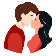 Obraz premium Couple kissing Icon Romantic Love Symbols, Hearts, Cupid, Gifts & Celebration Graphics