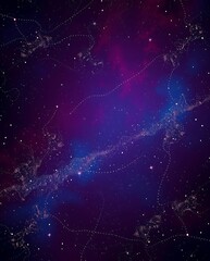 Fototapeta premium Cosmic symphony in violet, blue and pink, celestial dreamscape backdrop
