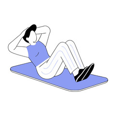 Fitness Character Performing Twists Workout Pose 