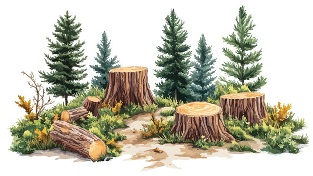 Dramatic Deforestation Landscape - Environmental Impact Visualization