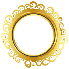 Luxury Golden Emblem Badge with Crown vector png