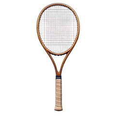Vintage wooden tennis racket cutout isolated on transparent bg, png