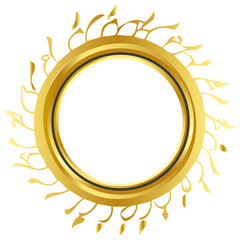 Luxury Golden Emblem Badge with Crown vector png