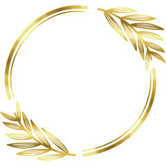 Luxury Golden Emblem Badge with Crown and Ribbon

