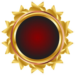 Luxury Golden Emblem Badge with Crown vector png