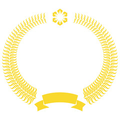 Luxury Golden Emblem Badge with Crown vector png