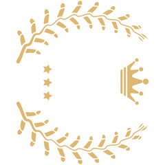 Luxury Golden Emblem Badge with Crown vector png