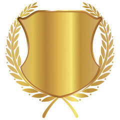 Luxury Golden Emblem Badge with Crown vector png