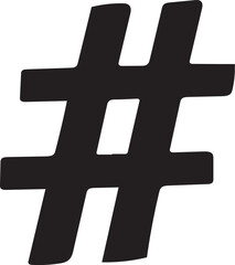 Obraz premium Bold Black Hashtag Symbol Graphic Design Element