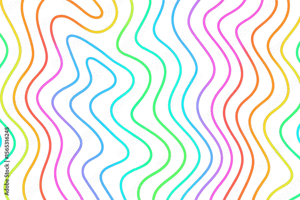 Poster colorful wavy lines creating a vibrant and dynamic pattern on a transparent background, ideal for mo