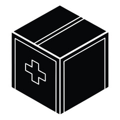  Social worker element isolated aid distribution box on white background