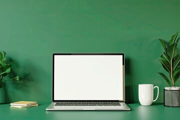 Clear Pixel Visual of Desktop and Laptop Screen Computer Digital Device on Green Background