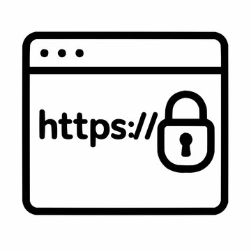 Browser padlock with https://. Encryption indicator.