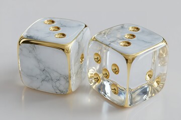 Elegant marble and gold dice add sophistication to any gaming experience during an evening gathering
