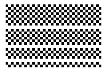 Set black and white checkered square pattern racing flag vector illustration.