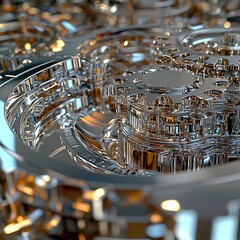 Detailed view of intricate gears and mechanisms