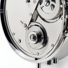 Detailed view of mechanical clock mechanism