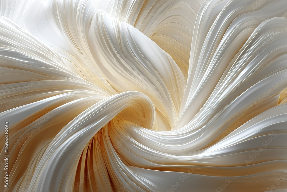 Poster elegant swirl of soft cream fabric creating a mesmerizing visual of texture and movement in natural 