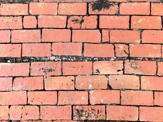 Weathered Old Red Brick Wall Texture Background