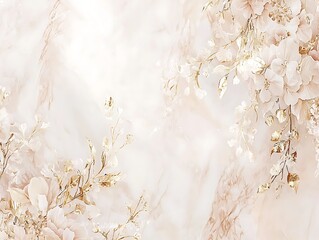 Delicate floral design on marbled background