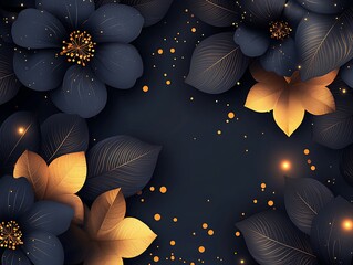 Luxury dark floral background design
