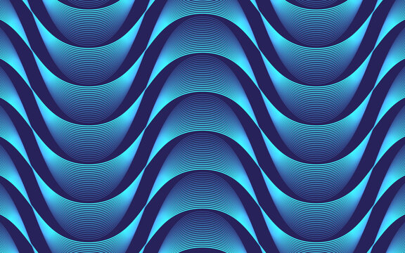 Outline waves background or wallpaper, abstract scales texture pattern or fractals using basic geometric shapes, optical illusion, decoration vector, technology or quantum data concept
