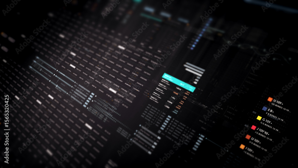 Aufkleber Dynamic data visuals for business info graphics, animated charts, and data-driven insights for a business meeting mock-up. Explore the world of trading, stock exchanges, and crypto