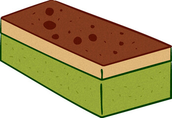 Green Tea Cake Illustration