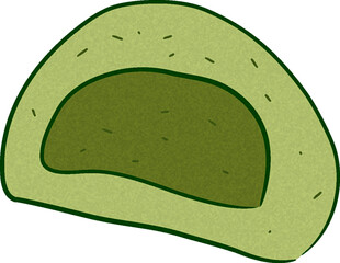 Green Tea Mochi Illustration