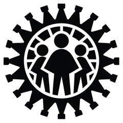 Social worker element isolated diversity icon on white background