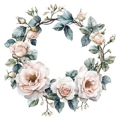 Floral wreath watercolor design