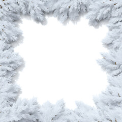christmas frame with snow