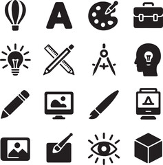 Fototapeta premium Creative Design Icons Graphic Design, Art, and Illustration Symbols