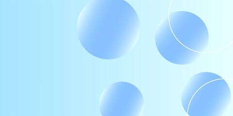A soft blue gradient vector background featuring translucent, glossy spheres and curved white lines, creating a light, airy, and modern abstract design.