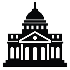 Social worker element isolated government office icon on white backgroun