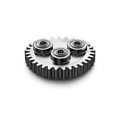 Single metallic gear mechanism with ball bearings
