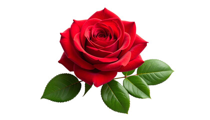 Realistic Red Rose Vector Illustration Isolated on White Background