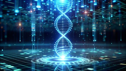 Futuristic Bioinformatics Dashboard with 3D DNA Interface in Virtual Lab, futuristic lab, bioinformatics, Bioengineering Control Panel, biotech, Ultra-HD bioinformatics control system