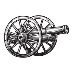 Silhouette of Vintage cannon vector illustration