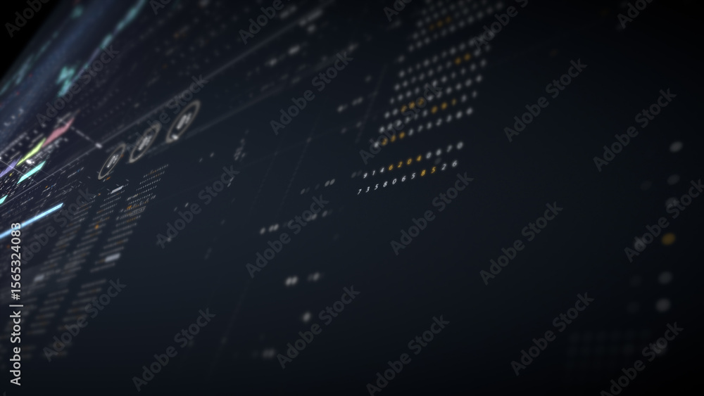 Aufkleber Dynamic data visuals for business info graphics, animated charts, and data-driven insights for a business meeting mock-up. Explore the world of trading, stock exchanges, and crypto